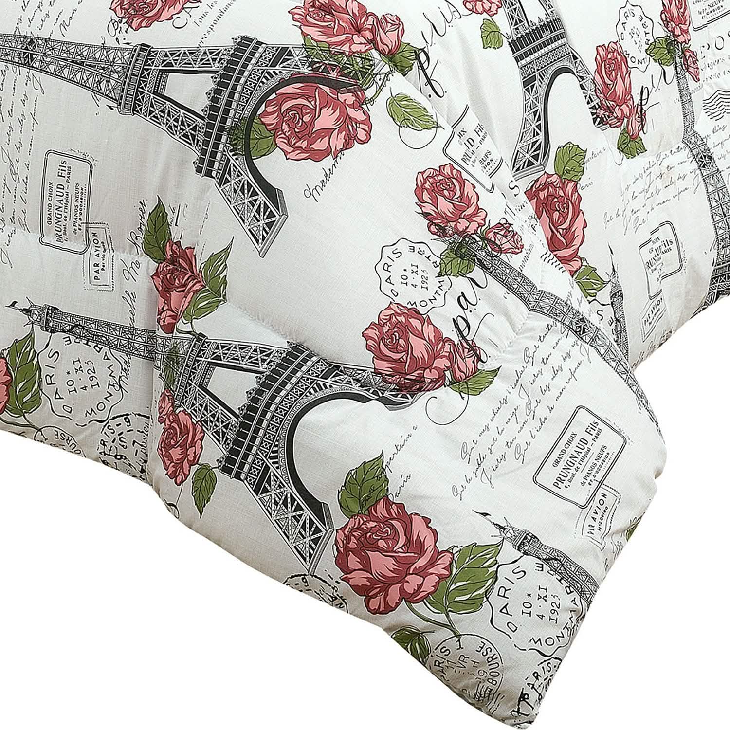 Sloane Street Paris Rose Eiffel Tower Reversible Bed in a Bag Bedding - DailySale