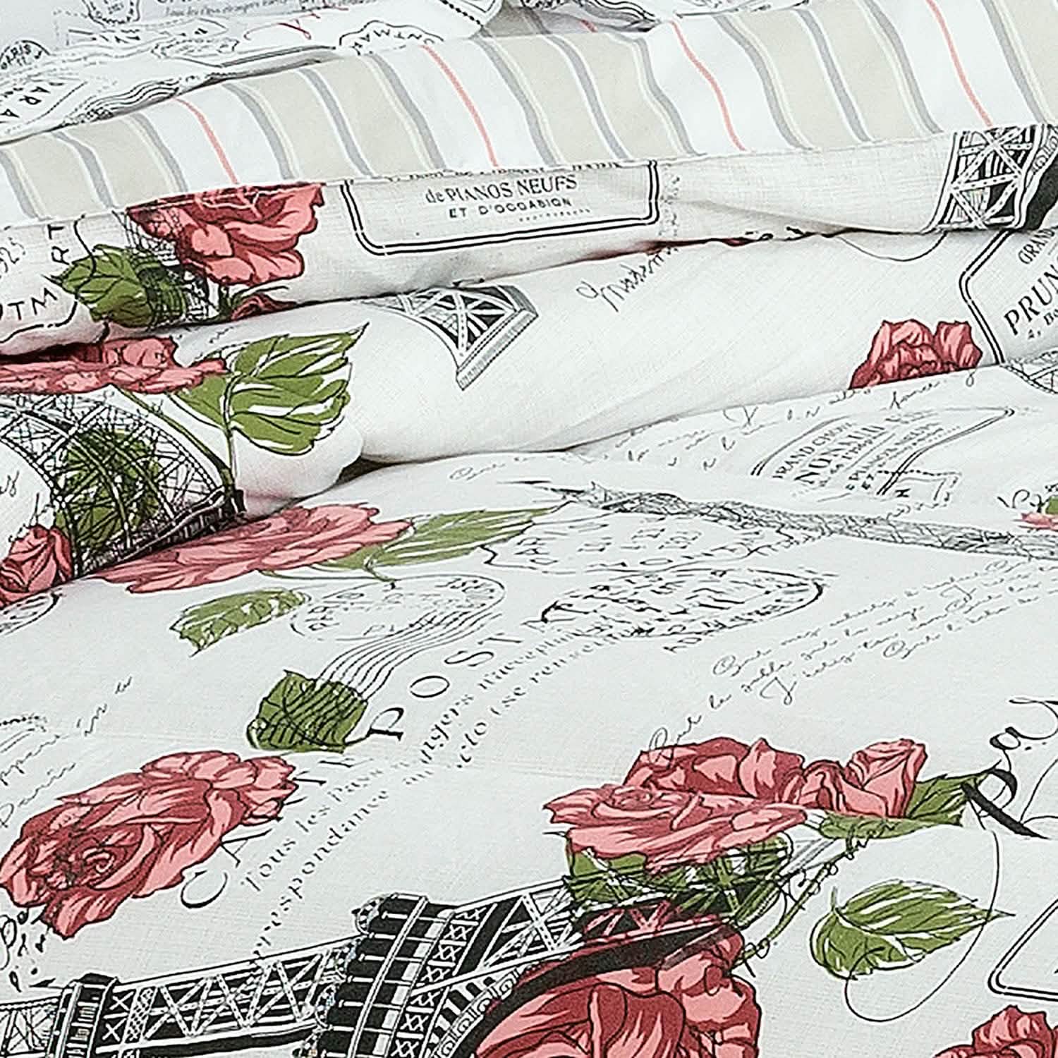 Sloane Street Paris Rose Eiffel Tower Reversible Bed in a Bag Bedding - DailySale