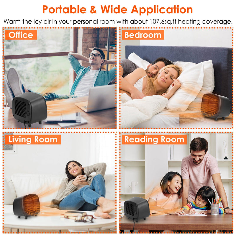 Small Portable Electric Space Heater Household Appliances - DailySale