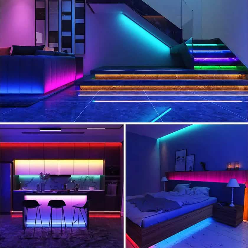 Smart Home Sound Activated Multi-Color LED Light Strip with Remote Indoor Lighting - DailySale