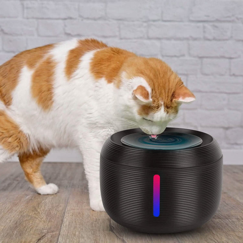 Smart Pet Drinking Fountain with LED Light 7-Pack Replaceable Water Filters Pet Supplies - DailySale