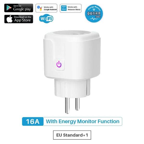 Smart Plug WiFi Socket Power Monitor Timing Function Tuya SmartLife APP Control Works With Alexa Google Assistant Computer Accessories - DailySale