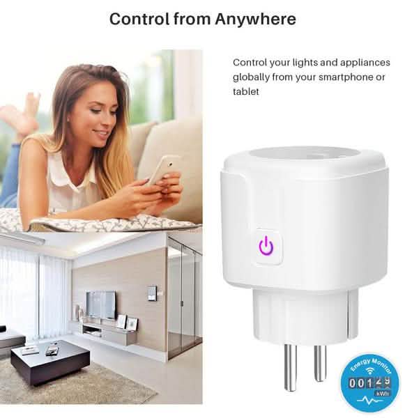Smart Plug WiFi Socket Power Monitor Timing Function Tuya SmartLife APP Control Works With Alexa Google Assistant Computer Accessories - DailySale