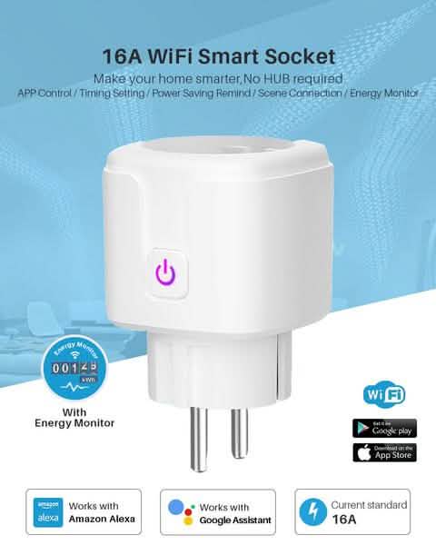 Smart Plug WiFi Socket Power Monitor Timing Function Tuya SmartLife APP Control Works With Alexa Google Assistant Computer Accessories - DailySale