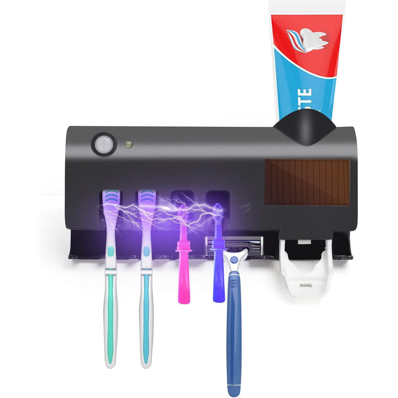Smart Wall-Mounted Toothbrush UV Sterilizer Bath Black - DailySale