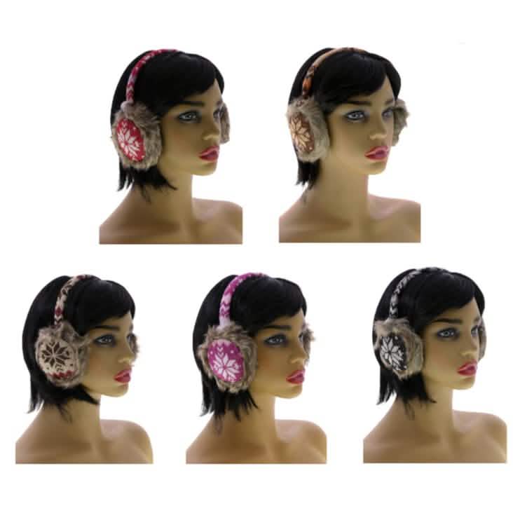 Snowflake Earmuffs with Fur Trim Women's Shoes & Accessories - DailySale