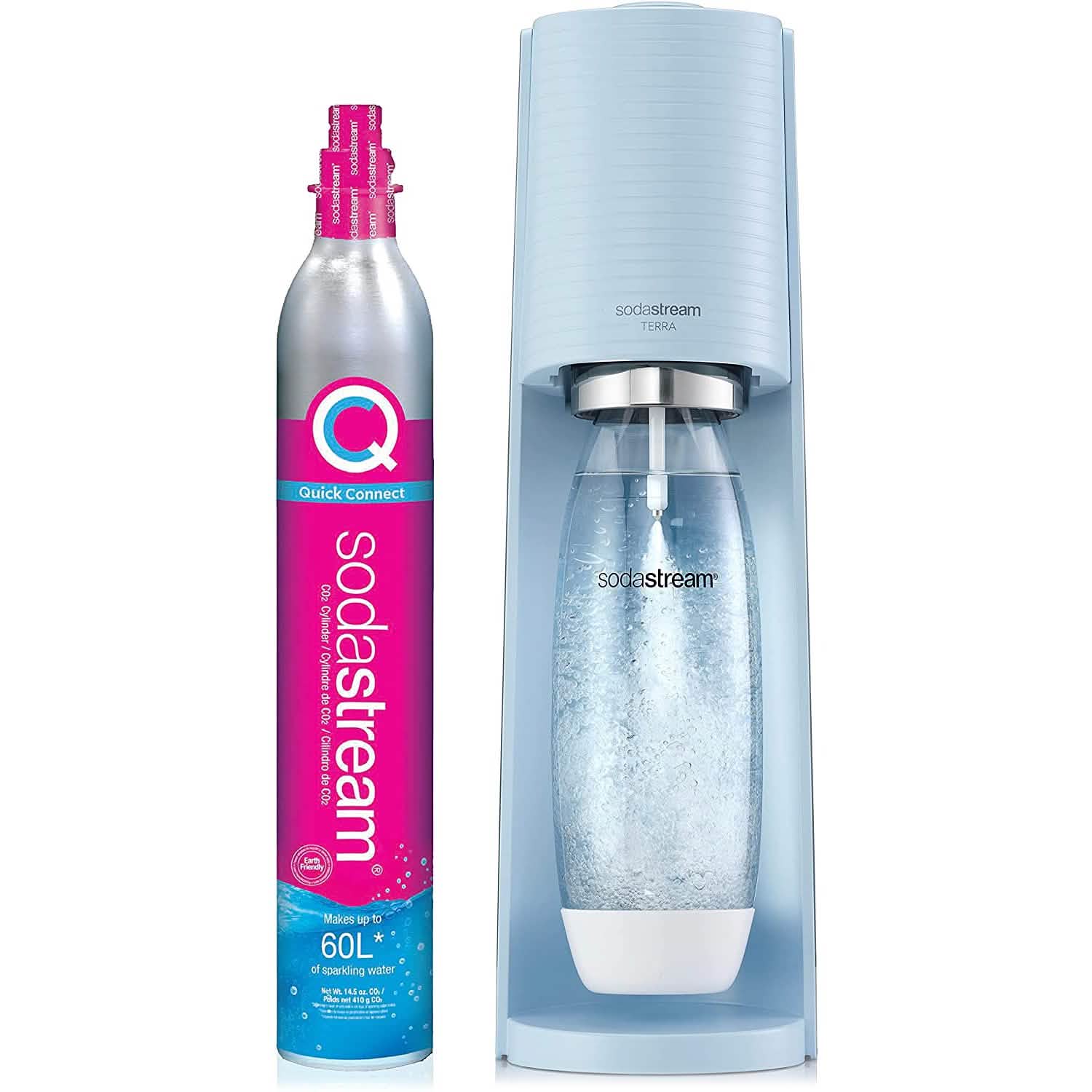 SodaStream Terra Sparkling Water Maker with CO2 and DWS Bottle Kitchen Appliances Blue - DailySale