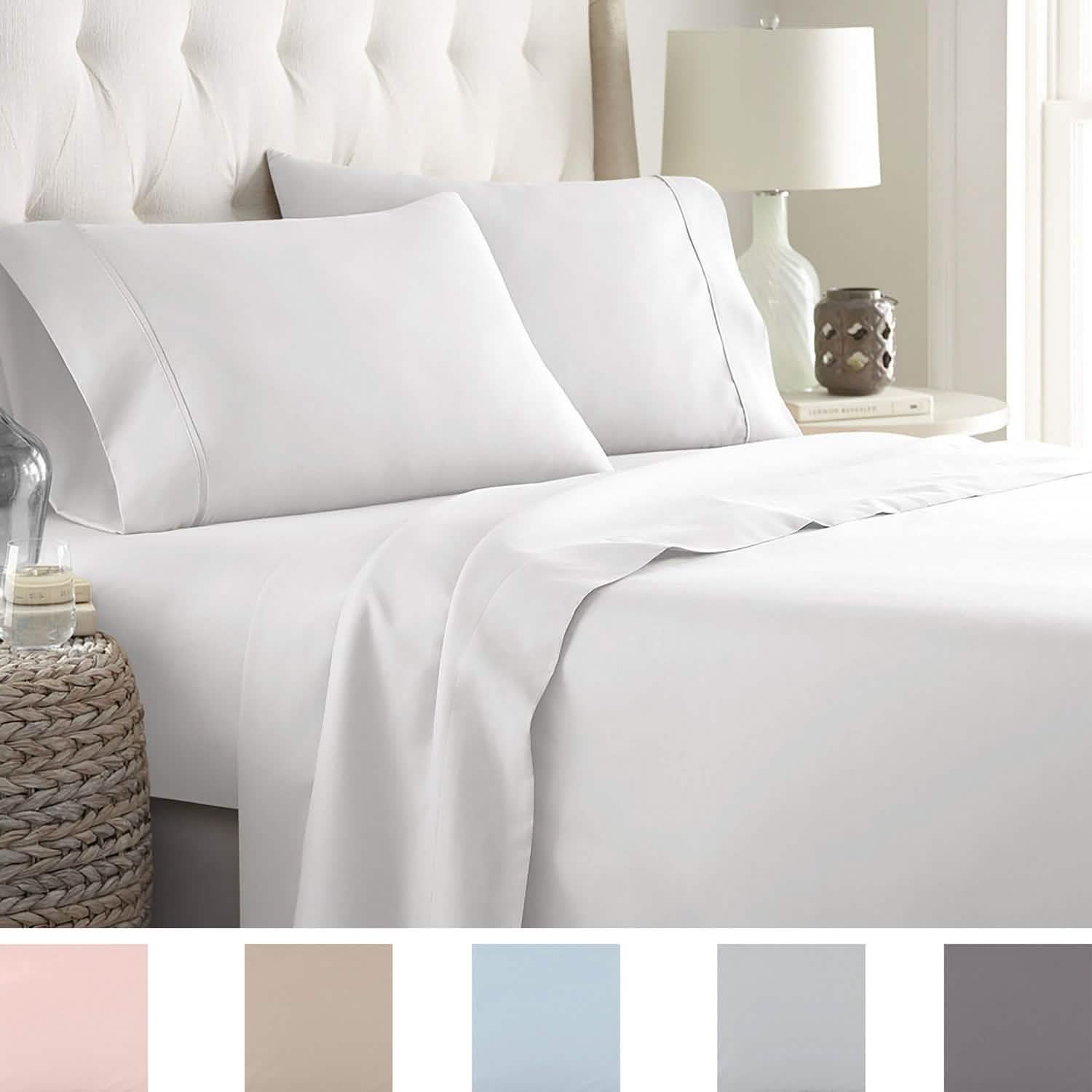 Soft Home 1800 Series Solid Microfiber Ultra Soft Sheet Set Bedding - DailySale