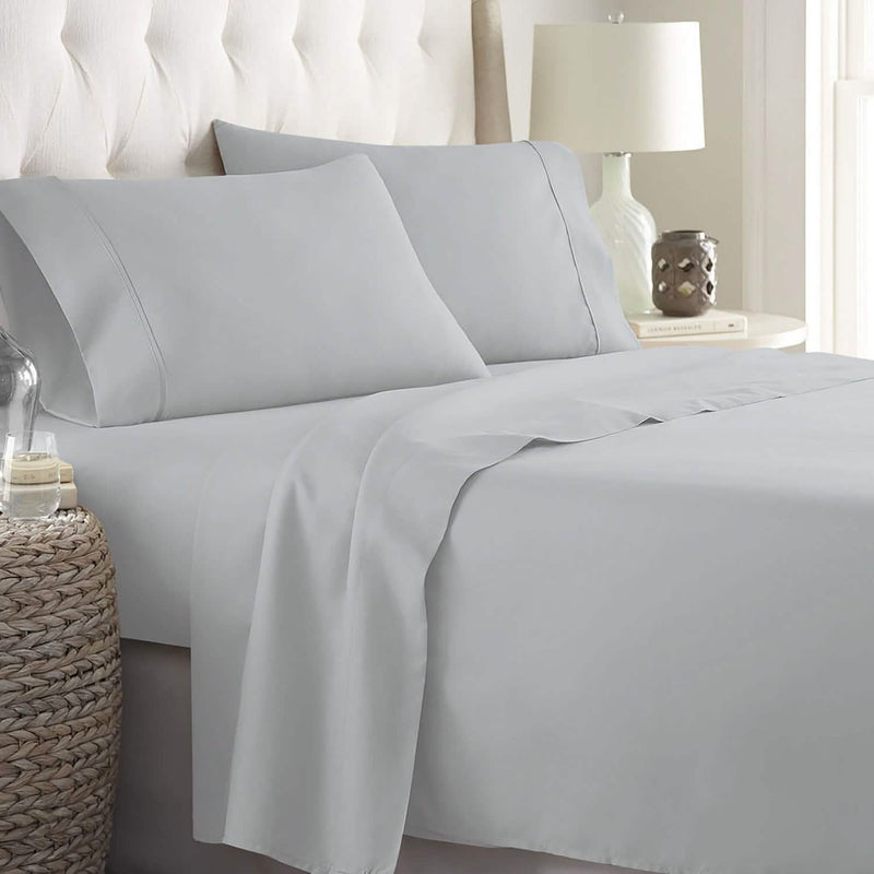 Soft Home 1800 Series Solid Microfiber Ultra Soft Sheet Set Bedding Light Gray Twin - DailySale