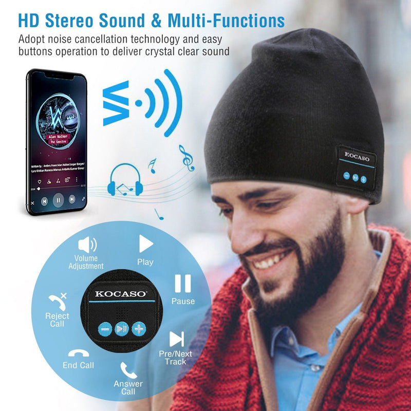 Soft Wireless Beanie Headphone Hat with V4.2 Noise Cancellation Women's Accessories - DailySale