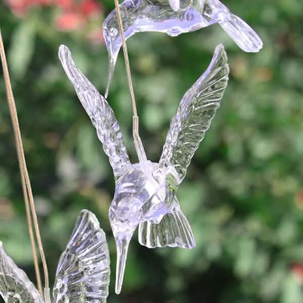 Solar Color Changing LED Hummingbird Wind Chimes Outdoor Lighting - DailySale