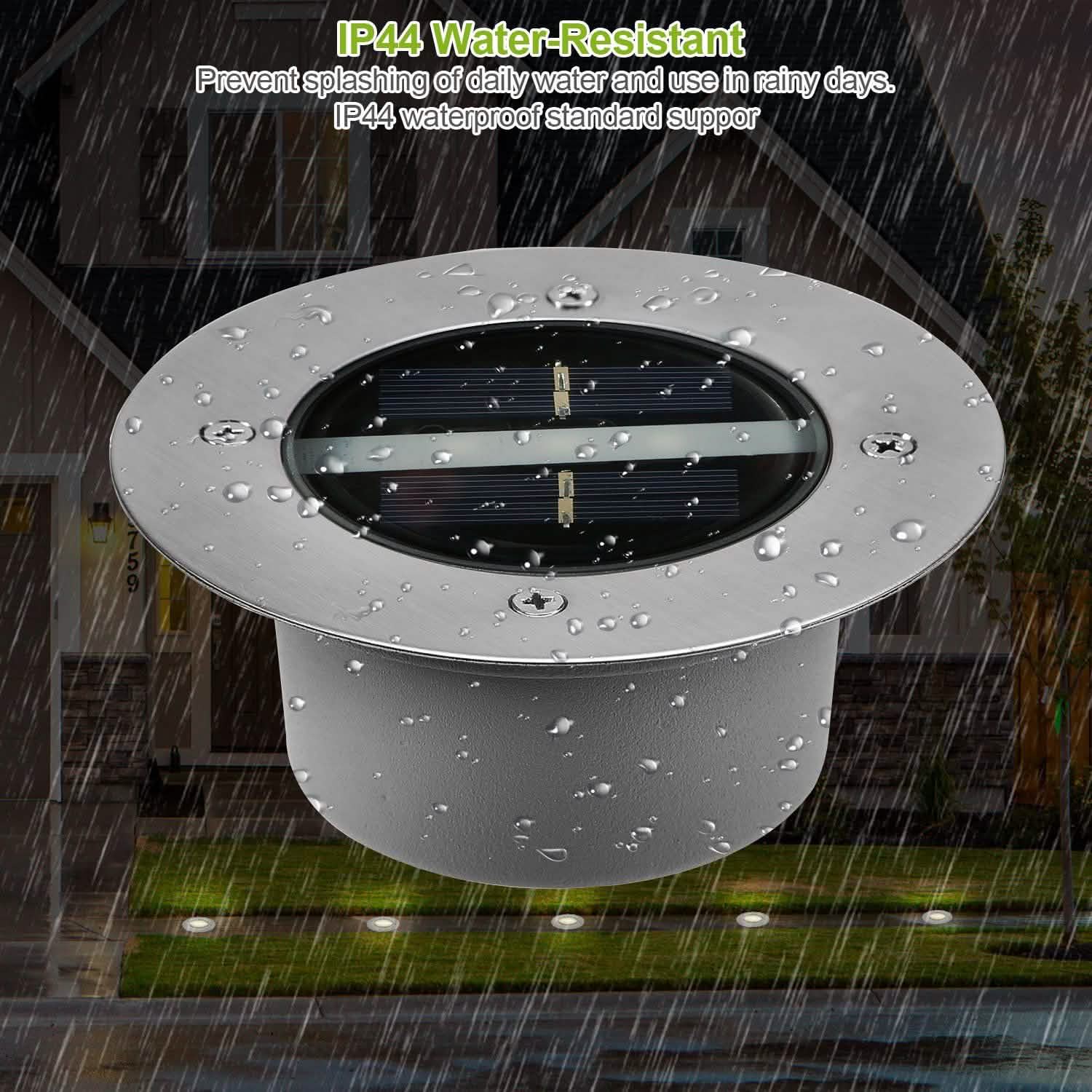 Solar LED Disk Lights IP44 Water Resistant Light Sensor Outdoor Lighting - DailySale