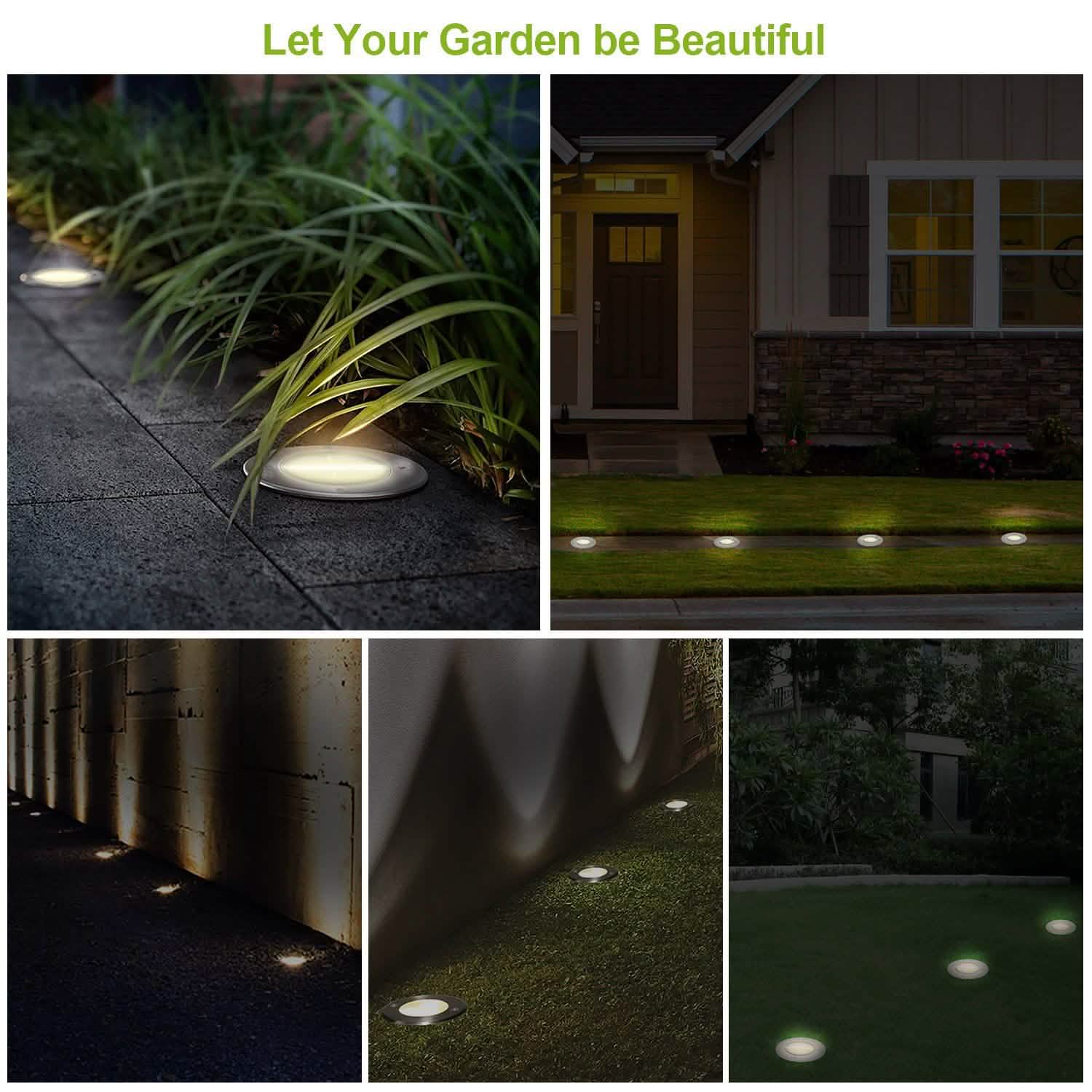 Solar LED Disk Lights IP44 Water Resistant Light Sensor Outdoor Lighting - DailySale