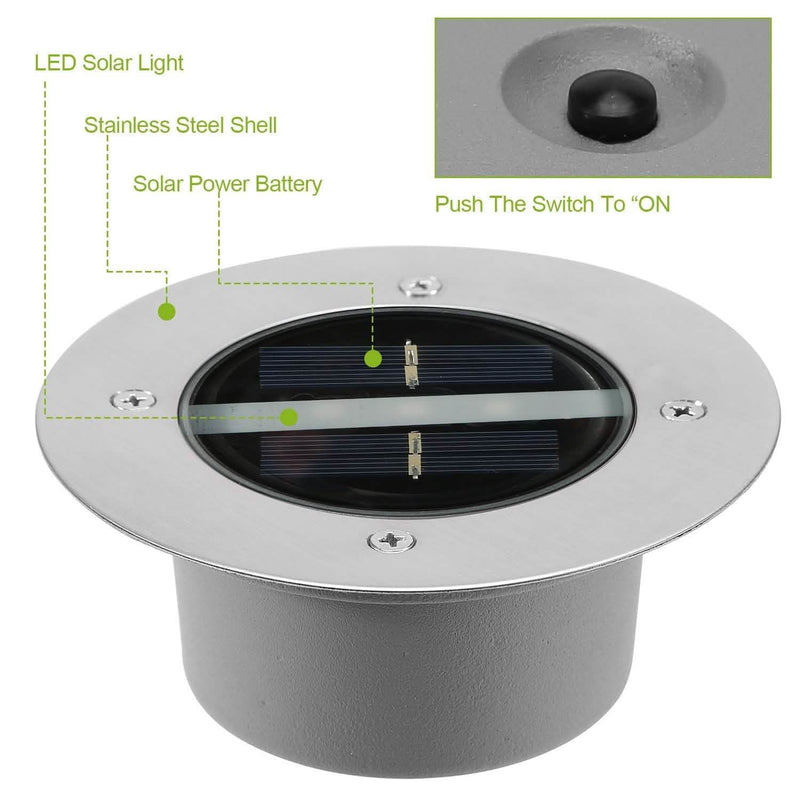 Solar LED Disk Lights IP44 Water Resistant Light Sensor Outdoor Lighting - DailySale