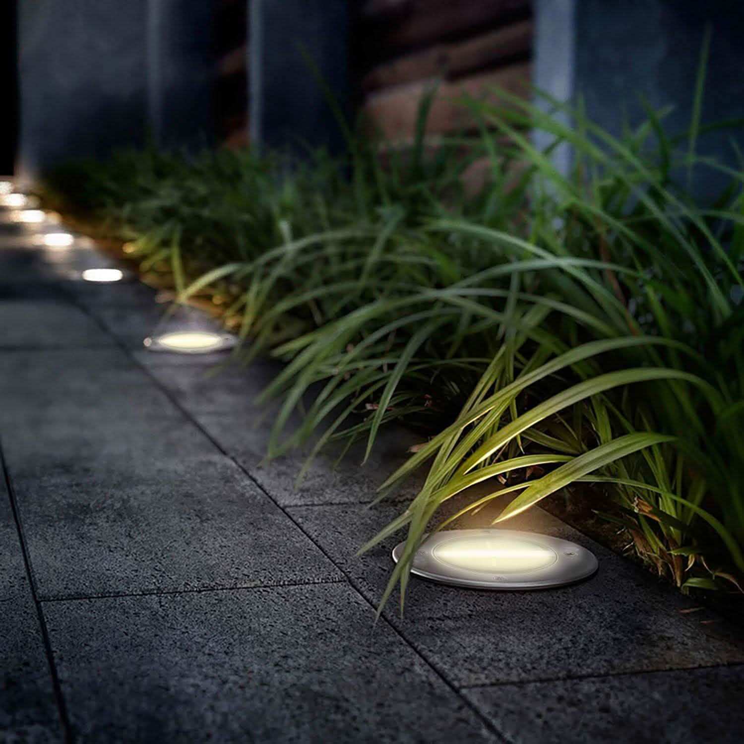 Solar LED Disk Lights IP44 Water Resistant Light Sensor Outdoor Lighting - DailySale