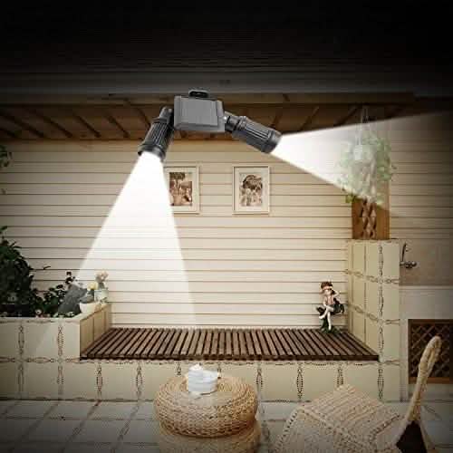 Solar Motion Sensor Twin Floodlight Home Lighting - DailySale