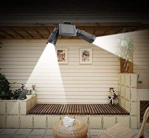 Solar Motion Sensor Twin Floodlight Home Lighting - DailySale