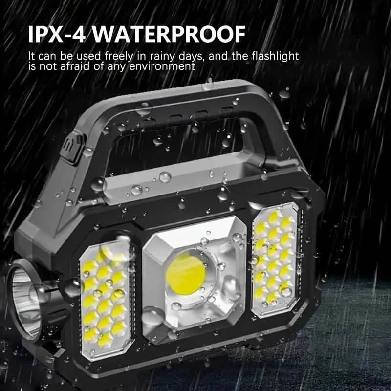 Solar Portable Flashlight & Handheld Searchlight with Side Lights Sports & Outdoors - DailySale