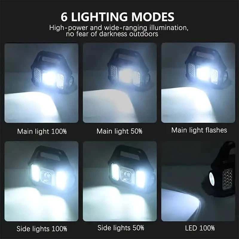 Solar Portable Flashlight & Handheld Searchlight with Side Lights Sports & Outdoors - DailySale