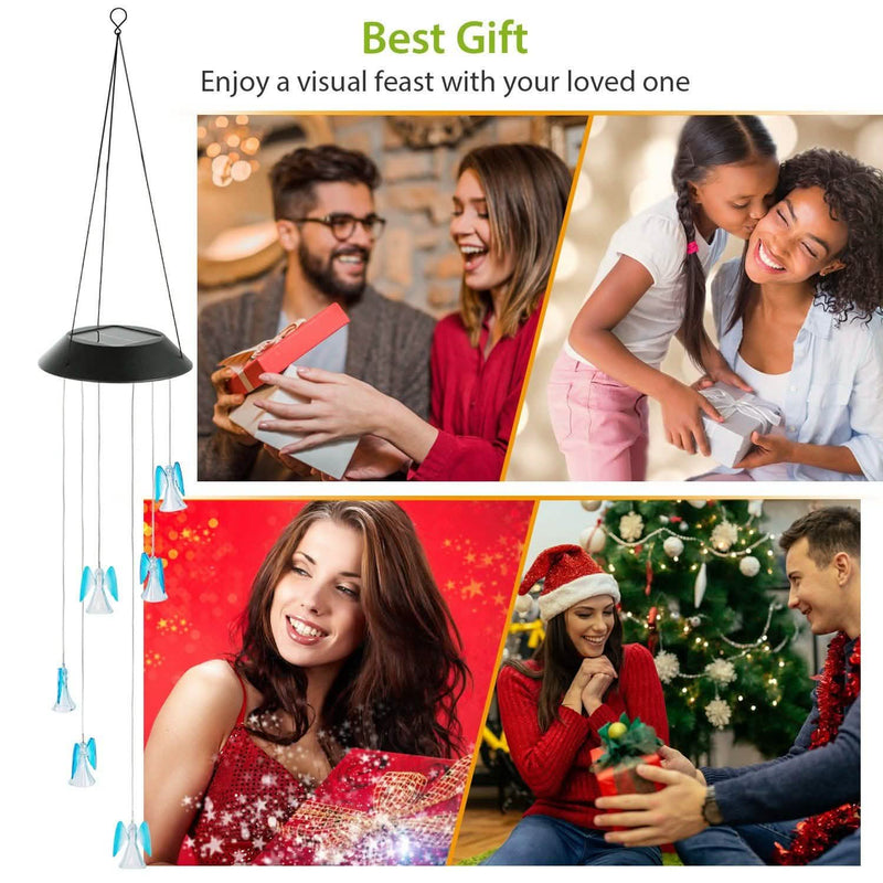 Solar Powered Angel Lights Wind Chimes LED Color Changing Outdoor Lighting - DailySale