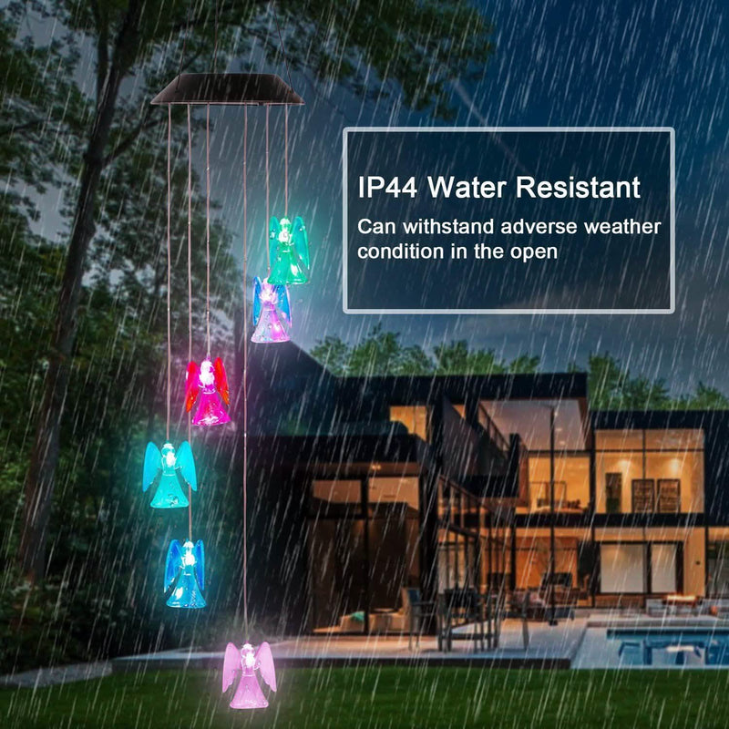 Solar Powered Angel Lights Wind Chimes LED Color Changing Outdoor Lighting - DailySale