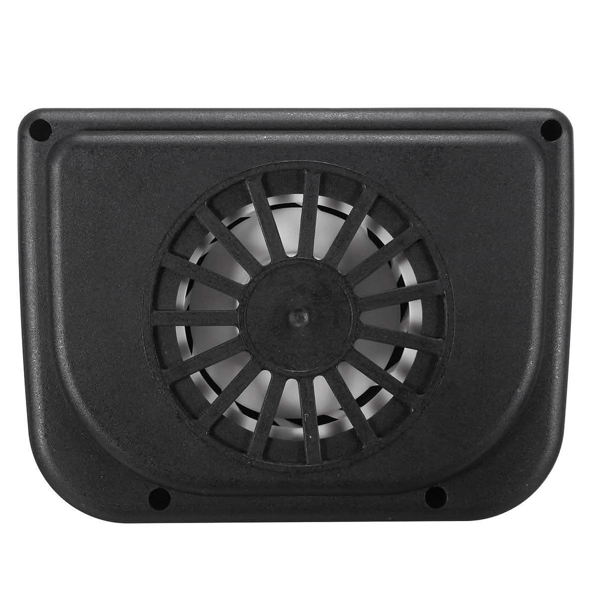 Back view of a Solar Powered Car Window Fan over a white background