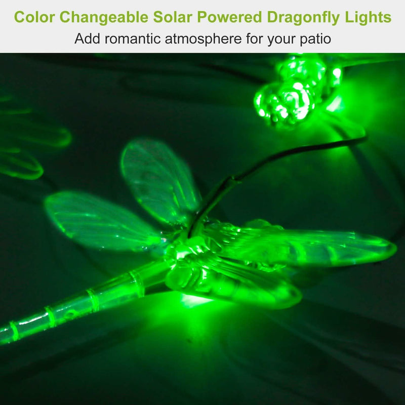 Solar Powered Dragonfly Lights Wind Chimes Garden & Patio - DailySale