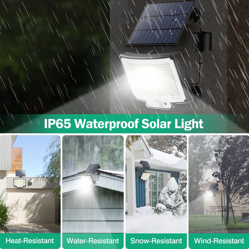 Solar Powered Flood Light Solar IP65 Waterproof Motion Sensor with Remote Outdoor Lighting - DailySale