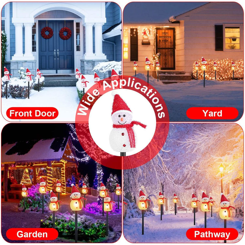 Solar Powered Lamp 3 Snowmen Garden Stake Light Holiday Decor & Apparel - DailySale