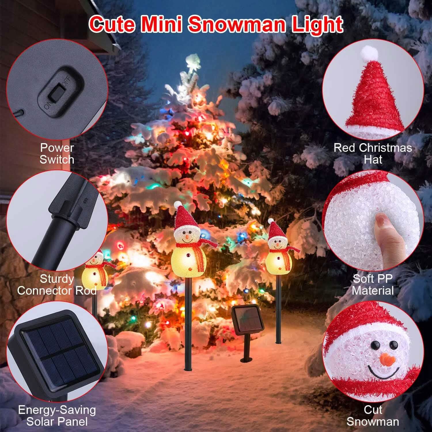 Solar Powered Lamp 3 Snowmen Garden Stake Light Holiday Decor & Apparel - DailySale