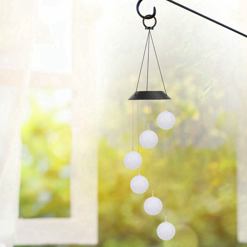Solar Powered LED Ball Wind Chimes - Color Changing LED String Light Garden & Patio - DailySale