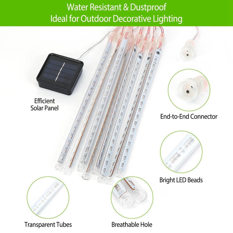 Solar Powered Meteor Shower String Light Outdoor Lighting - DailySale