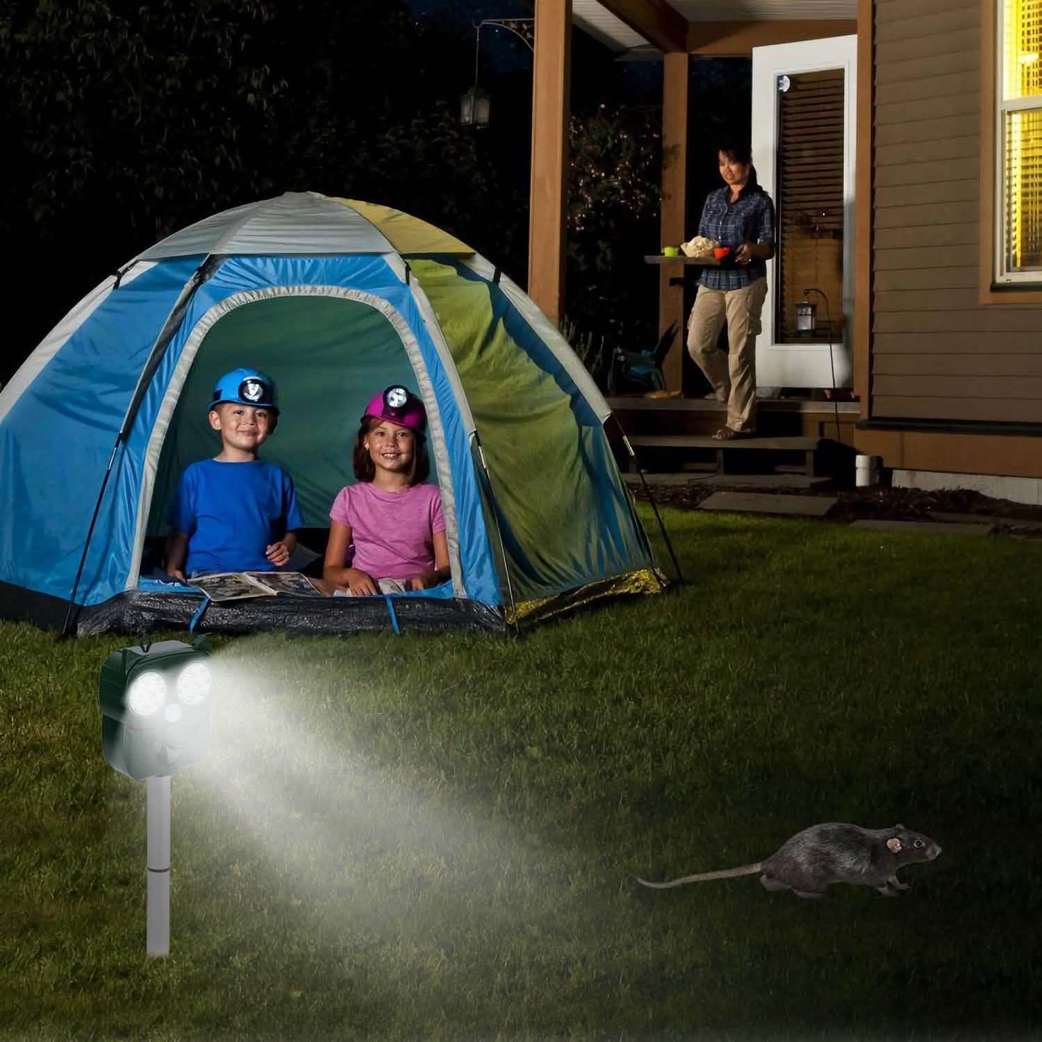 Solar Powered Ultrasonic Animal Repeller PIR Motion Sensor Pest Control - DailySale
