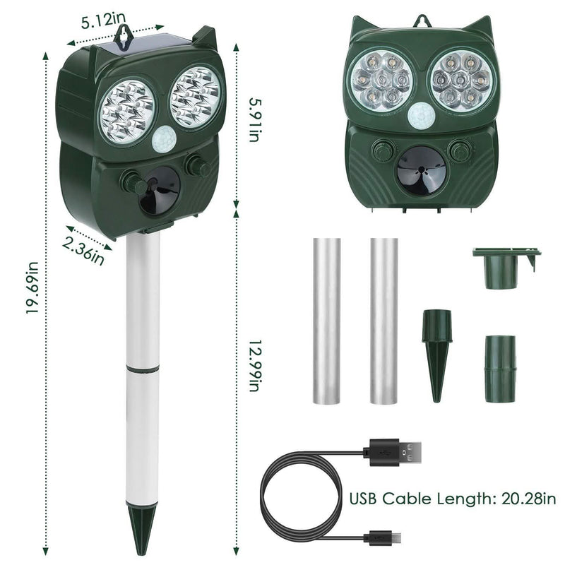 Solar Powered Ultrasonic Animal Repeller PIR Motion Sensor Pest Control - DailySale