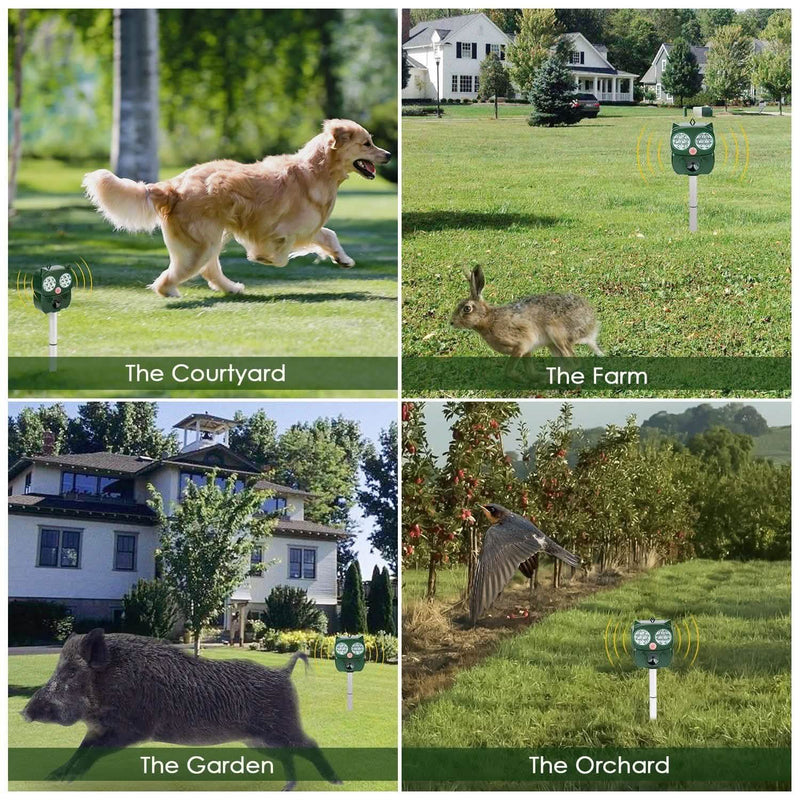 Solar Powered Ultrasonic Animal Repeller PIR Motion Sensor Pest Control - DailySale