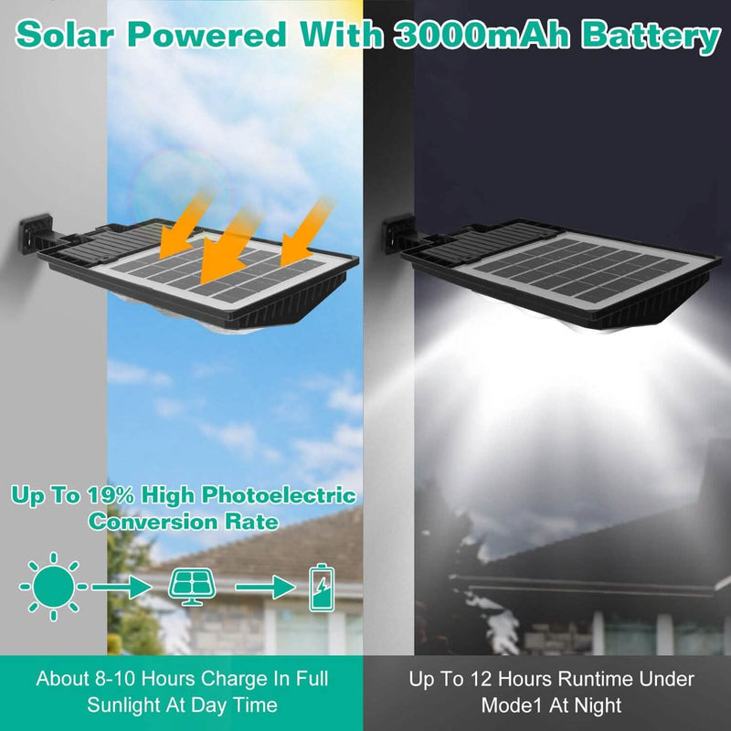 Solar Powered Wall Light Beads PIR Motion Sensor Outdoor Lighting - DailySale
