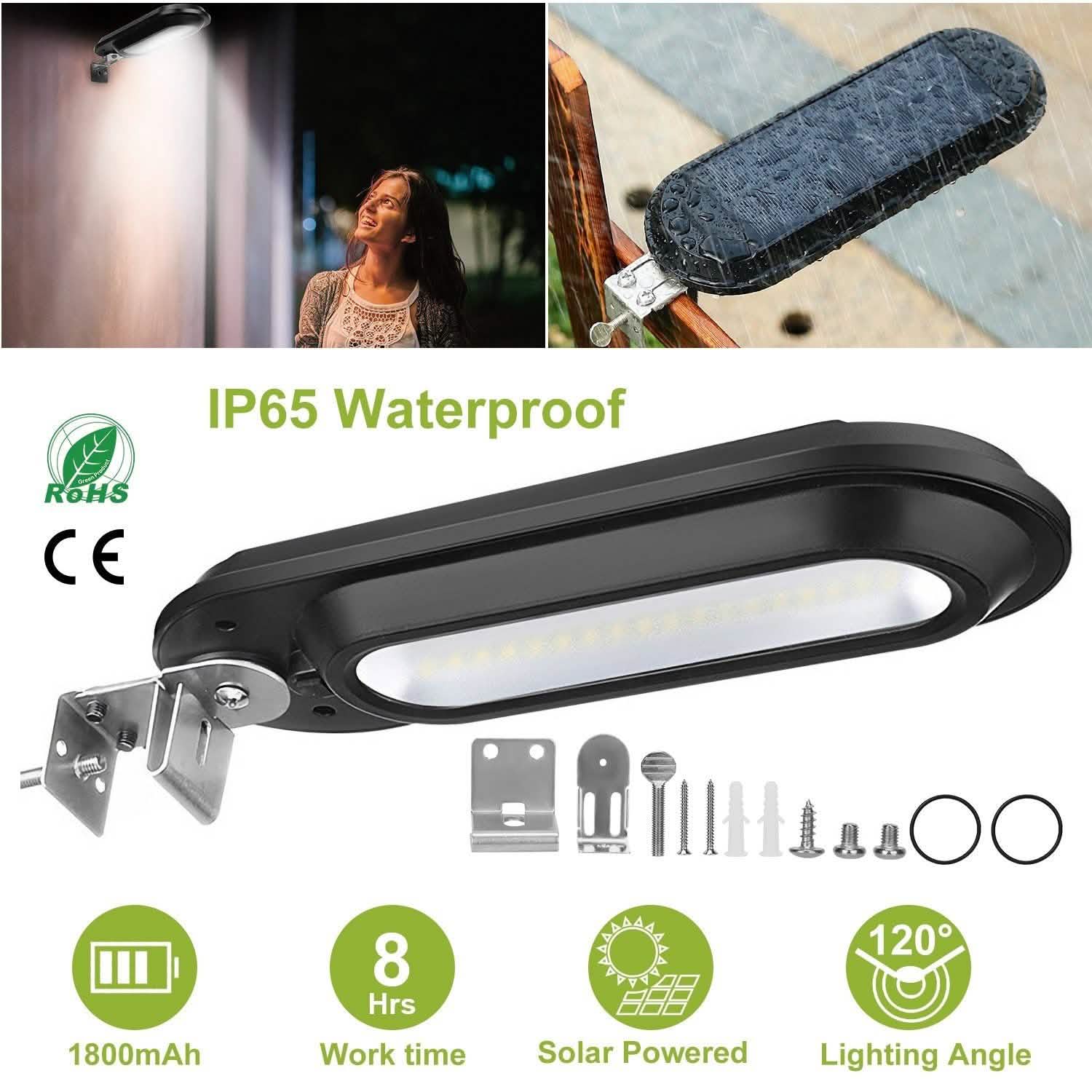 Solar Wall Light Outdoor 18 LED's Dusk to Dawn Fence Lamp Outdoor Lighting - DailySale