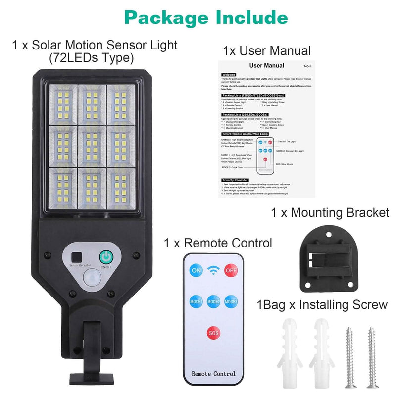 Solar Wall Light Outdoor Beads PIR Motion Sensor Remote Control Wireless Lamps Outdoor Lighting - DailySale