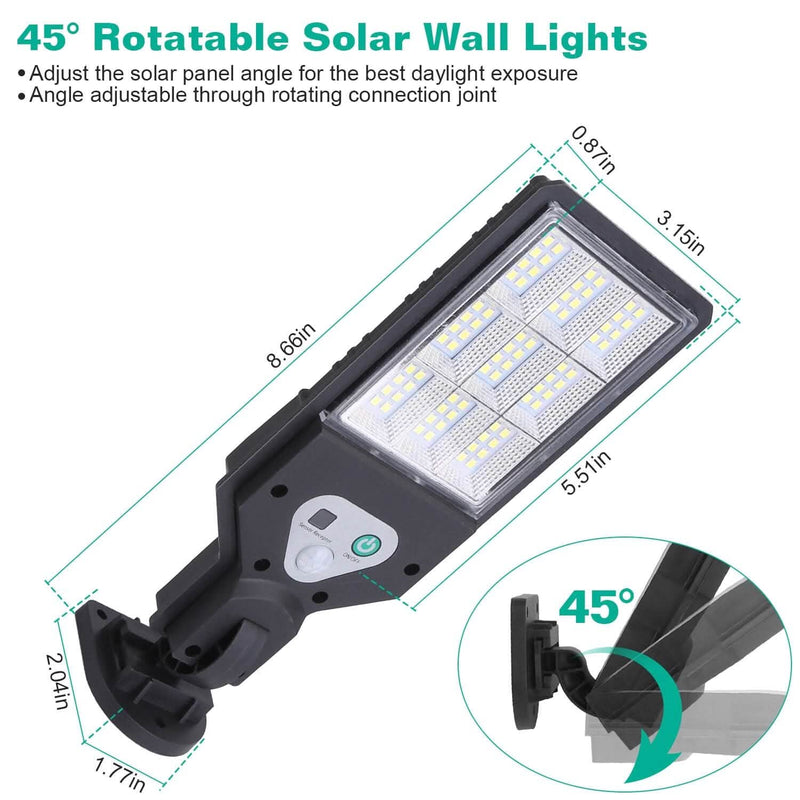 Solar Wall Light Outdoor Beads PIR Motion Sensor Remote Control Wireless Lamps Outdoor Lighting - DailySale