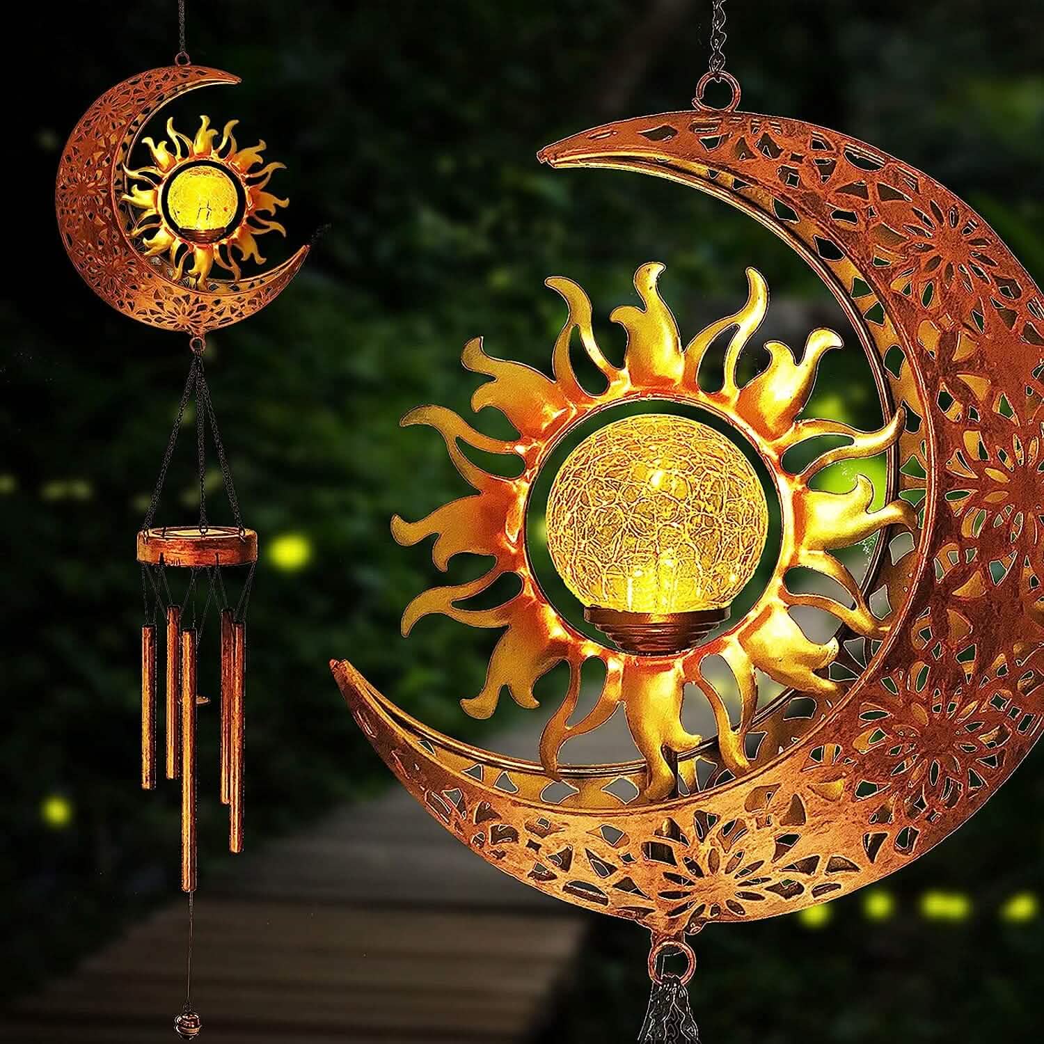 Solar Wind Chimes Garden Decorative Wind Chime Light Garden & Patio - DailySale