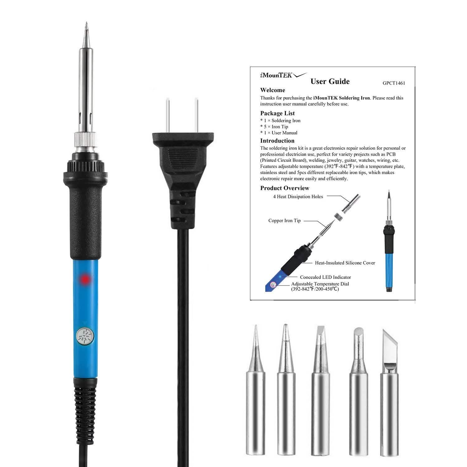 Soldering Iron 110V/60W Adjustable Temperature Home Improvement - DailySale