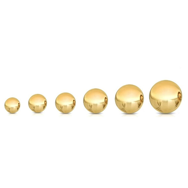 Solid 14K Gold Ball Studs - Assorted Sizes Jewelry - DailySale