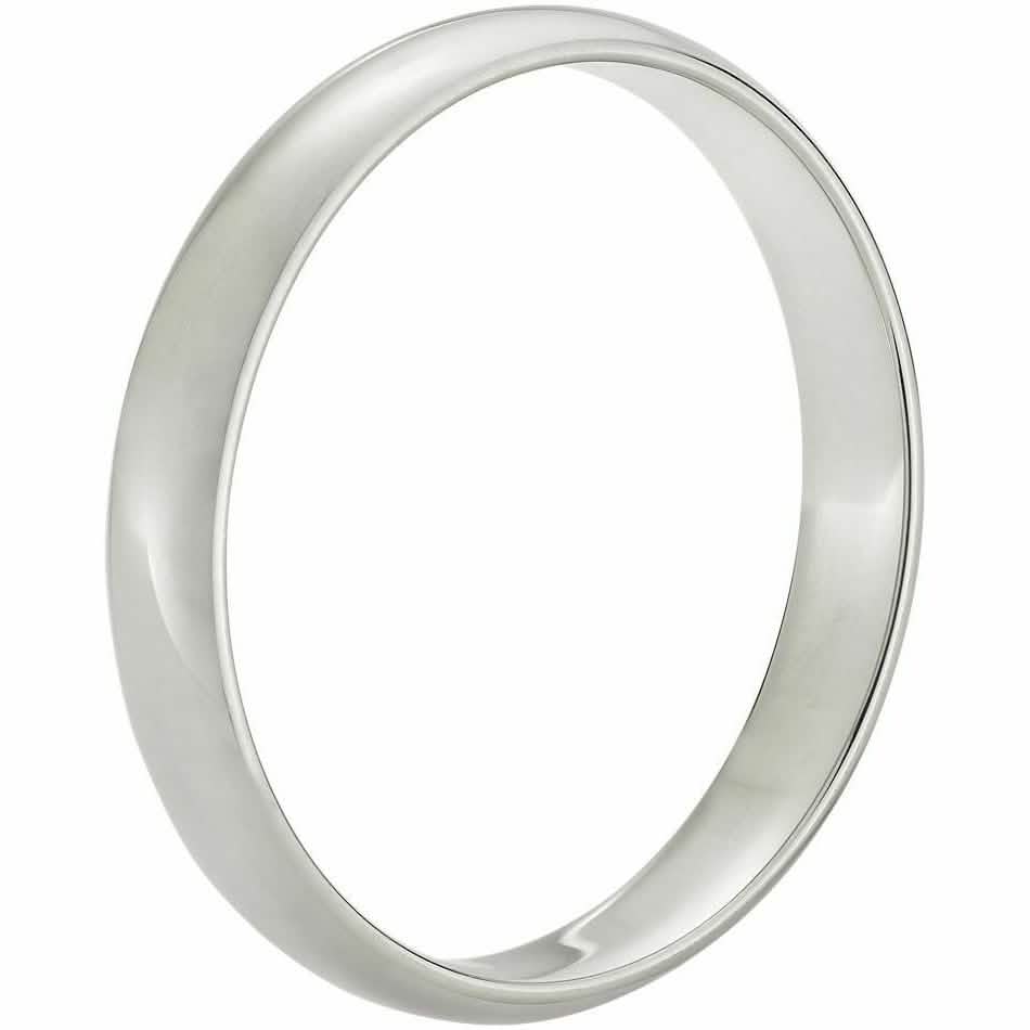 Solid 14K White Gold 3mm Comfort Fit Wedding Band Ring Rings - DailySale