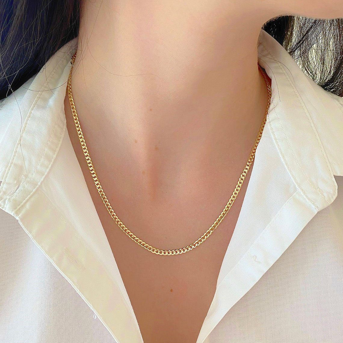 Necklace 14k used order lightly gold Cuban link chain