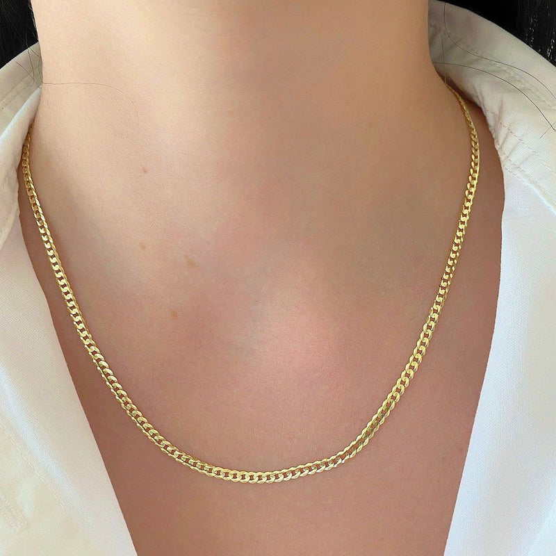 Solid 14K Yellow Gold Cuban Link Chains Necklaces - DailySale