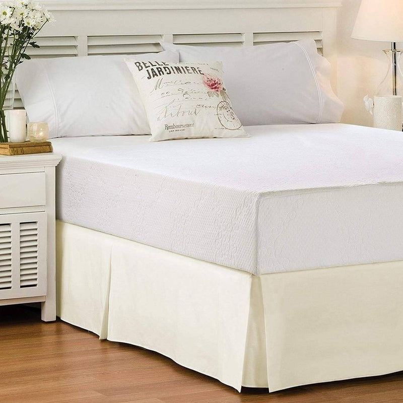 Solid Color Bed Skirt - Assorted Styles Linen & Bedding Full Vanilla Pleated - DailySale