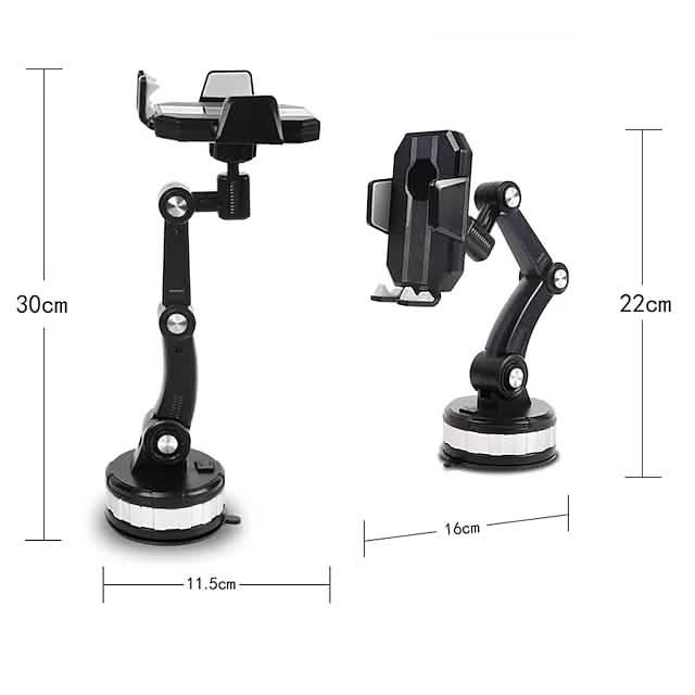 Solid & Durable Car Phone Holder Mount for Dashboard Windshield Long Arm Strong Suction Cell Phone Car Mount Automotive - DailySale
