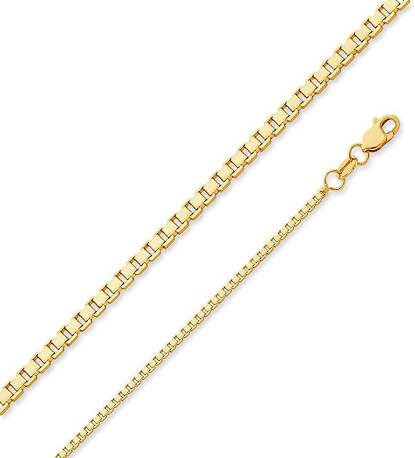 Solid Genuine 14K Gold Box Chain Necklaces 16" - DailySale