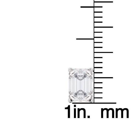 Solid Sterling Silver Emerald Cut Studs Jewelry - DailySale