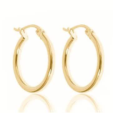 Solid Sterling Silver French Lock Hoops In Gold Earrings - DailySale